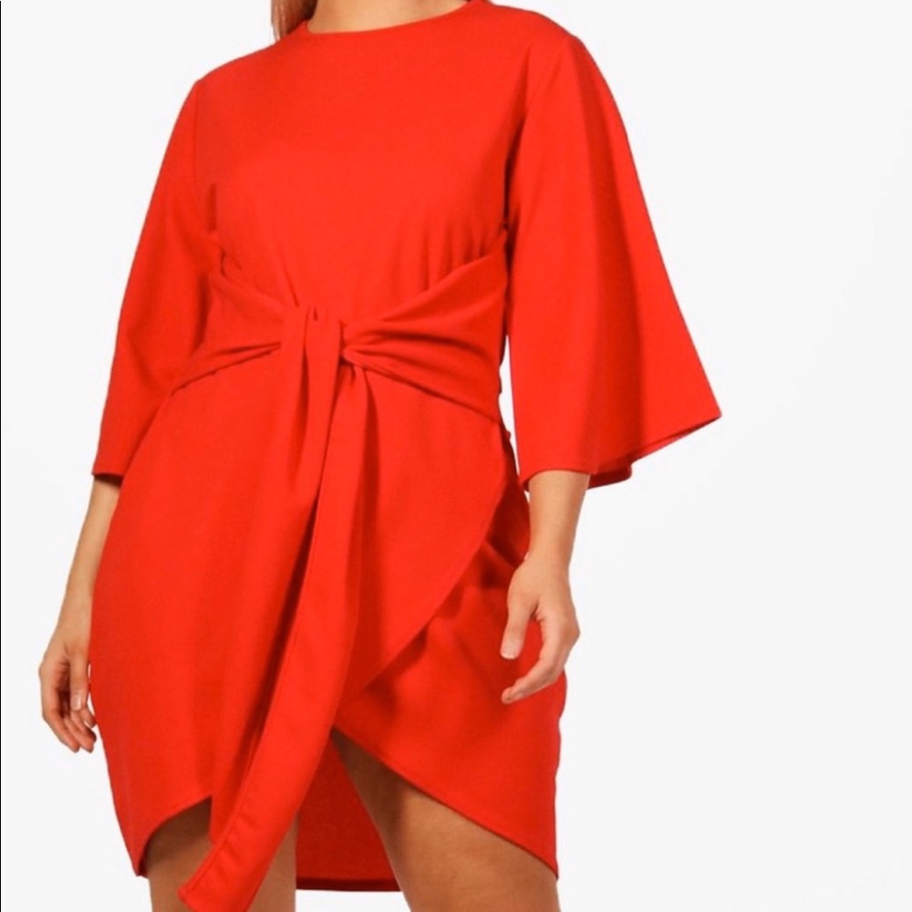 Boohoo red dress